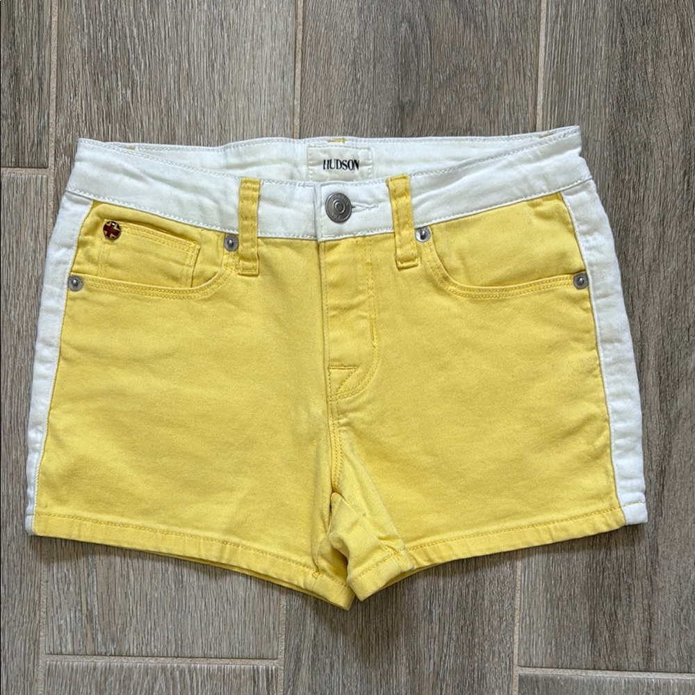 Hudson Jean Girls Shorts Yellow and White Color Block